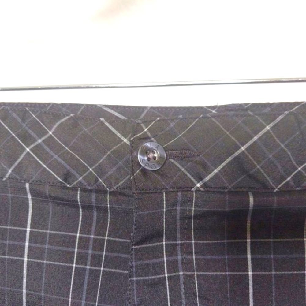 Fila Sport Black/Gray Plaid Flat Front Golf Shorts - Picture 4 of 10